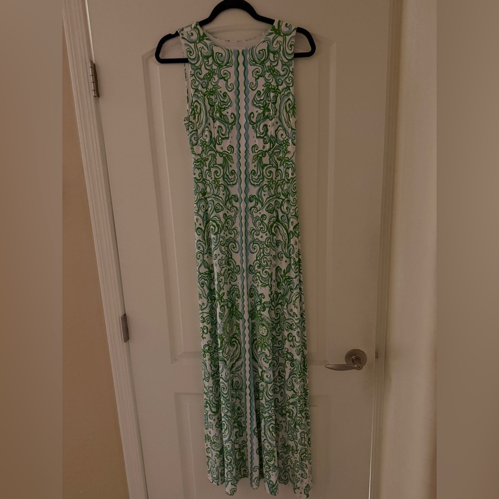 Lilly Pulitzer Green and White Ellison Maxi Dress in Sol Mates